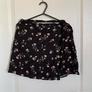 Aritzia Sunday Best Black Floral A-Line Skirt